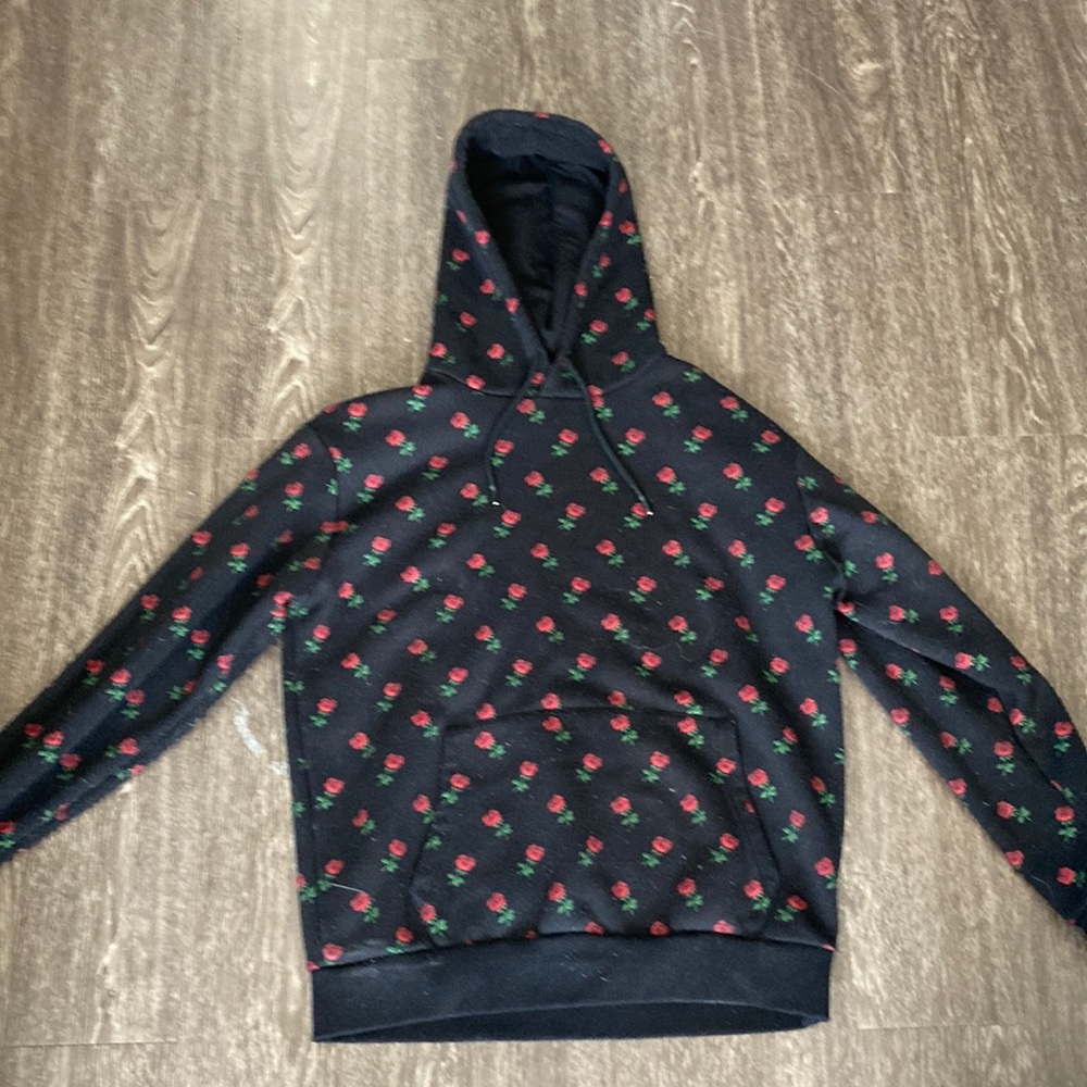 Rose print hoodie